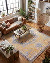 Baroque Era Collection Area Rug - Versailles (Tuscan Yellow) Rectangle Tuscan Yellow  lifestyle 8