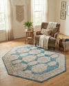 Seville Stripes Collection Area Rug -  Granada (Blue) Octagon Blue  lifestyle 24