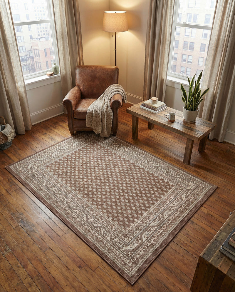 Soho Elegance Collection Area Rug -  Mercer (Brown) Rectangle Brown  lifestyle 18