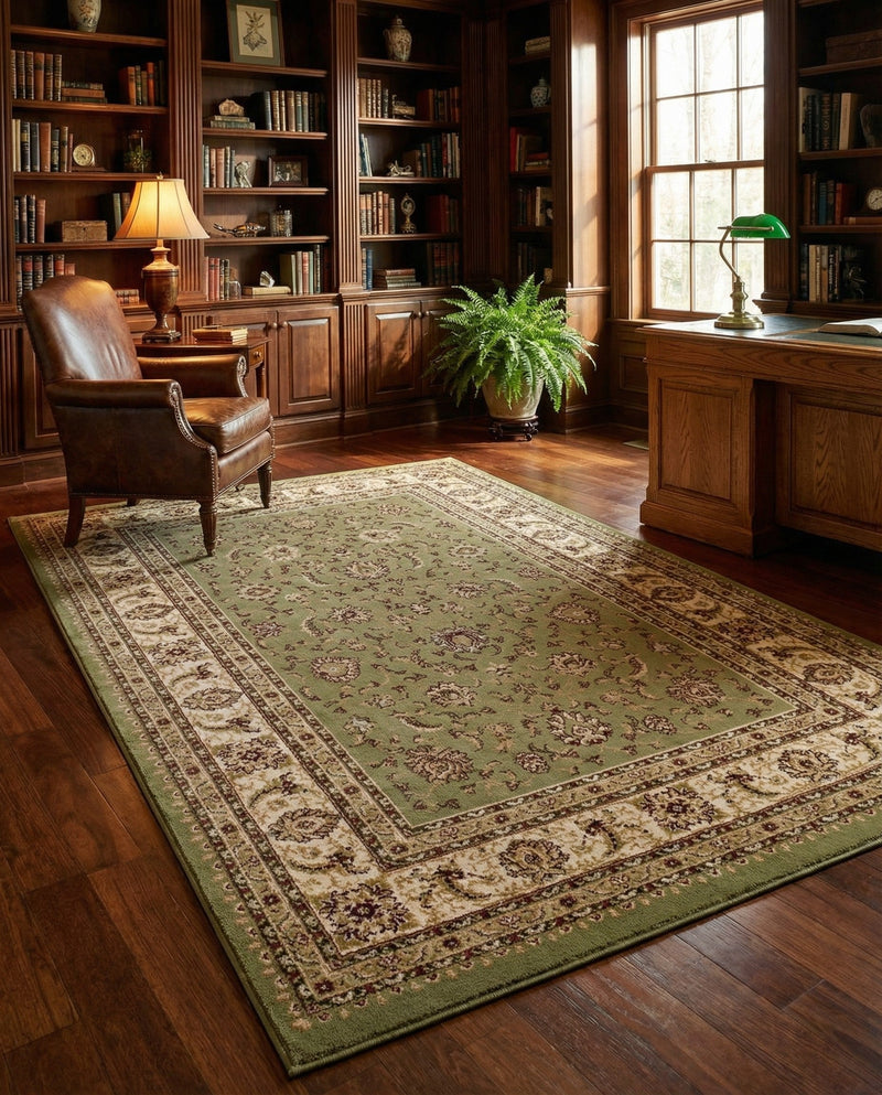 Jaipur Elegance Collection Area Rug -  Nahargarh (Green) Rectangle Green  lifestyle 9