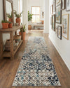 Mediterranean Lattice Collection Area Rug - Santorini (Multi Gray Blue) Runner Multi Gray Blue  lifestyle 72