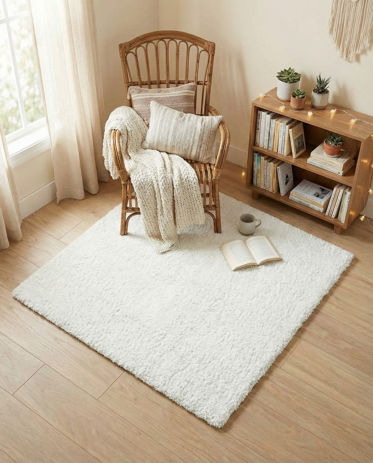Alpine Plush Collection Area Rug -  Cortina (White) Square White  lifestyle 87