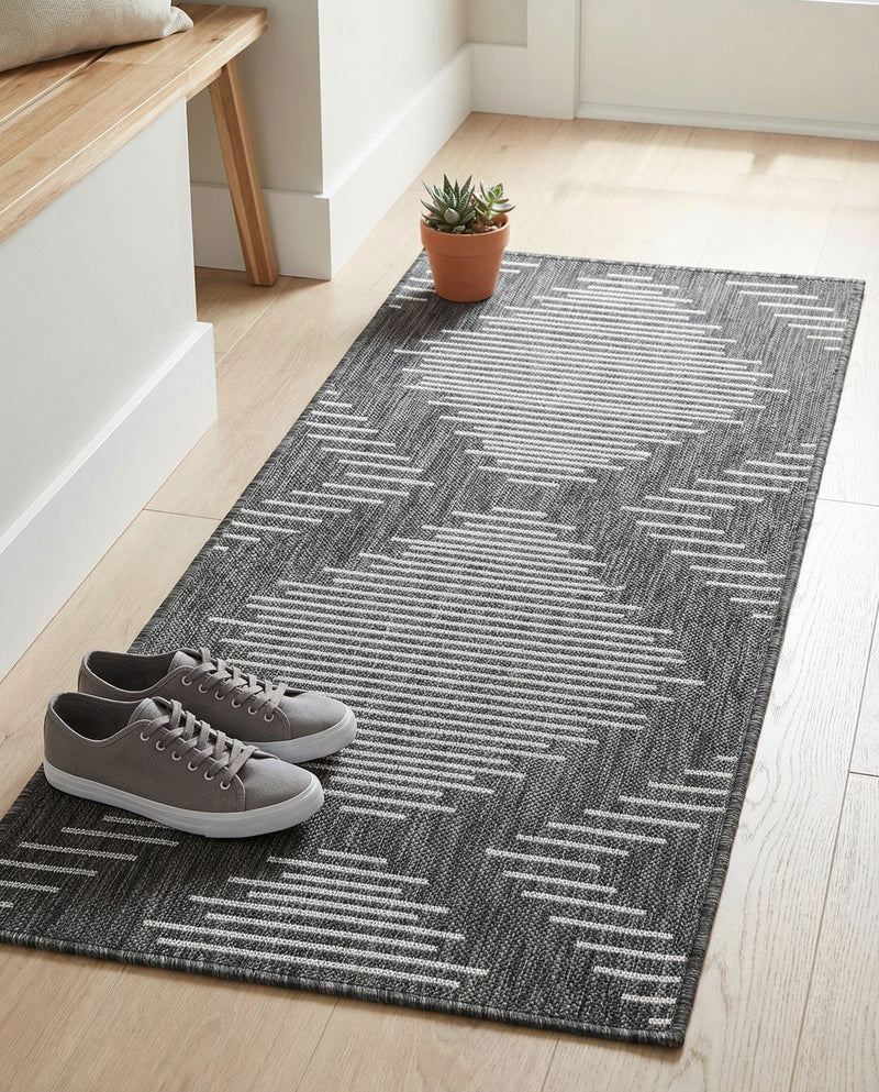 Urban Terrace Collection Area Rug -  Chelsea (Charcoal Gray) Runner Charcoal Gray  lifestyle 79