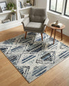 Marrakech Mosaic Collection Area Rug -  Atlas Square Blue Gray  lifestyle 29