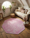 Sahara Essence Collection Area Rug - Oasis (Pink) Octagon Pink  lifestyle 38