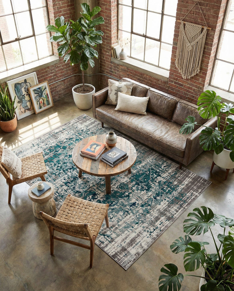 Copenhagen Comfort Collection Area Rug -  Odense Rectangle Blue  lifestyle 9