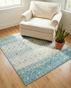 Mediterranean Lattice Collection Area Rug -  Casablanca (Ivory Blue) Square Ivory Blue  lifestyle 58