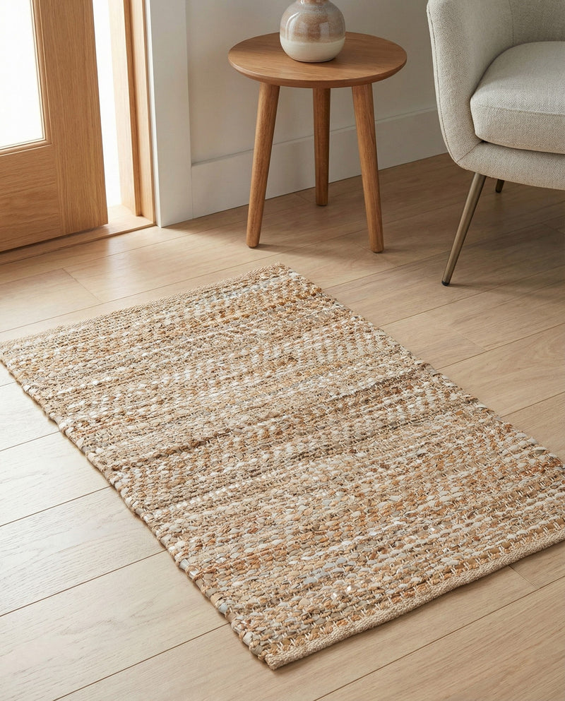 Urban Shimmer Jute Collection Area Rug - Metropolis Rectangle Natural  lifestyle 6