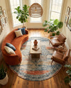 Mykonos Manor Collection Area Rug -  Tinos (Multi) Round Multi  lifestyle 48