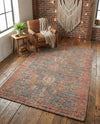 Savannah Threads Collection Area Rug -  Patagonian Rectangle Antique Blue  lifestyle 10