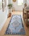 Heritage Elegance Collection Area Rug -  Winterthur (Blue Gray) Runner Blue Gray  lifestyle 53