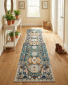 Parisian Elegance Collection Area Rug - Versailles (Teal) Runner Teal  lifestyle 50