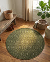 Garden Lattice Charm Collection Area Rug - Arbor (Green) Round Green  lifestyle 24