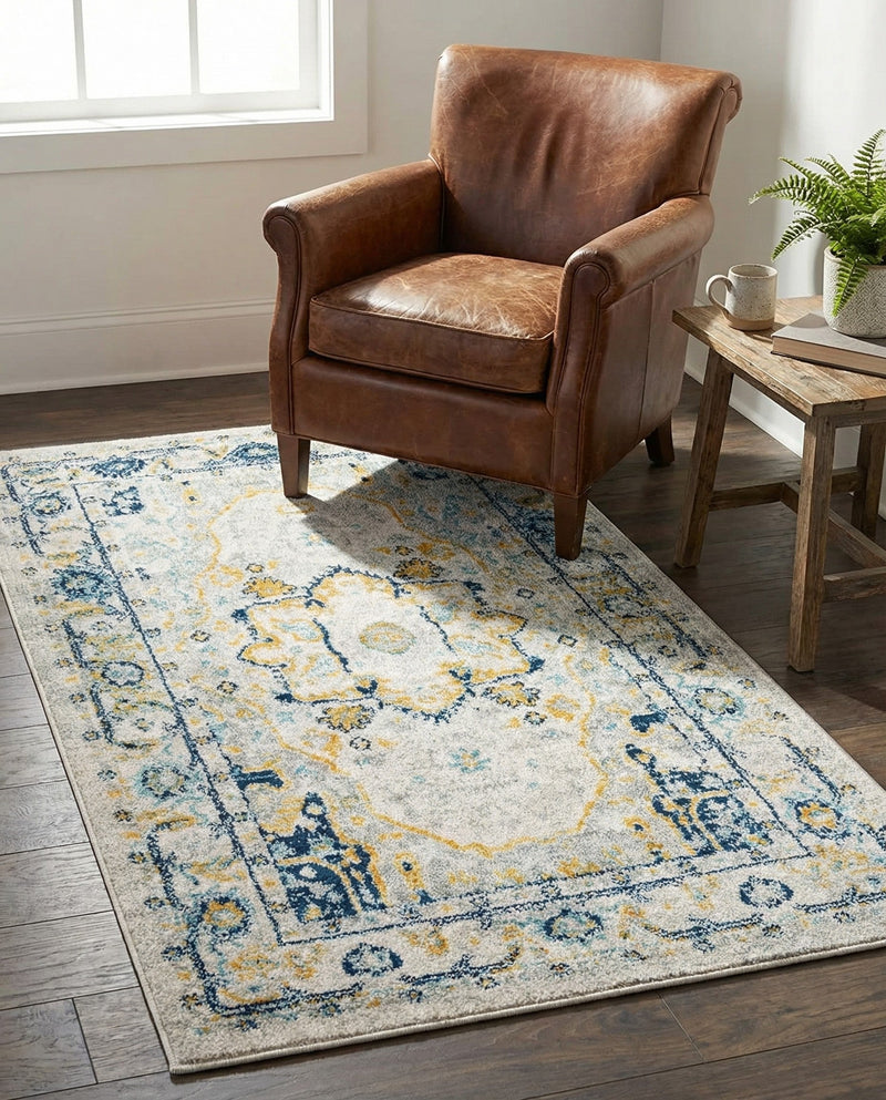 Parisian Elegance Collection Area Rug - Versailles (Gray) Rectangle Gray  lifestyle 13