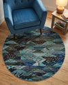 Sedona Vista Collection Area Rug -  Yucca Round Blue  lifestyle 74