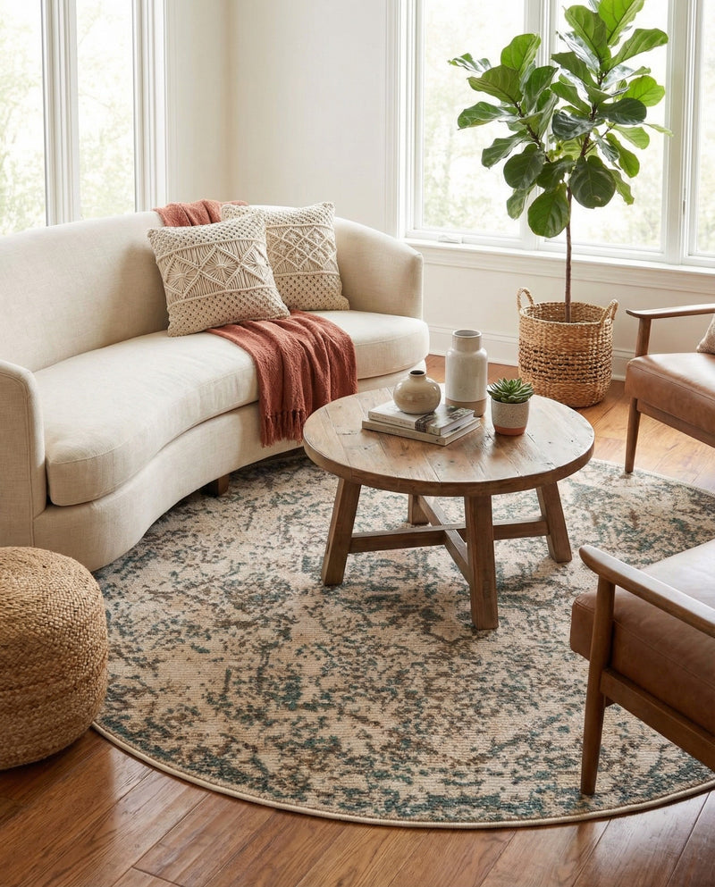 Gobi Sands Collection Area Rug -  Turpan Round Multi  lifestyle 75