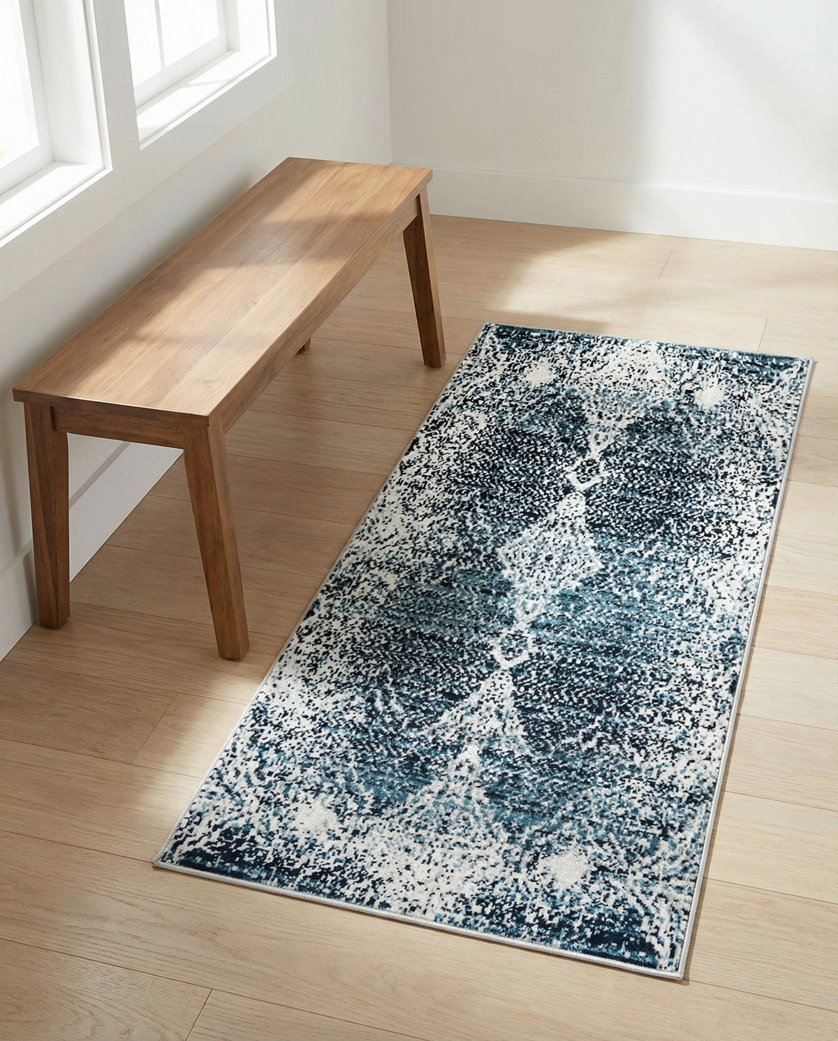 Aegean Elegance Washables Collection Area Rug -  Naxos Runner Navy Blue  lifestyle 91