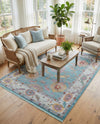 Arcadia Rugs Collection Area Rug - Eden (Aqua and Blue) Rectangle Aqua and Blue  lifestyle 18
