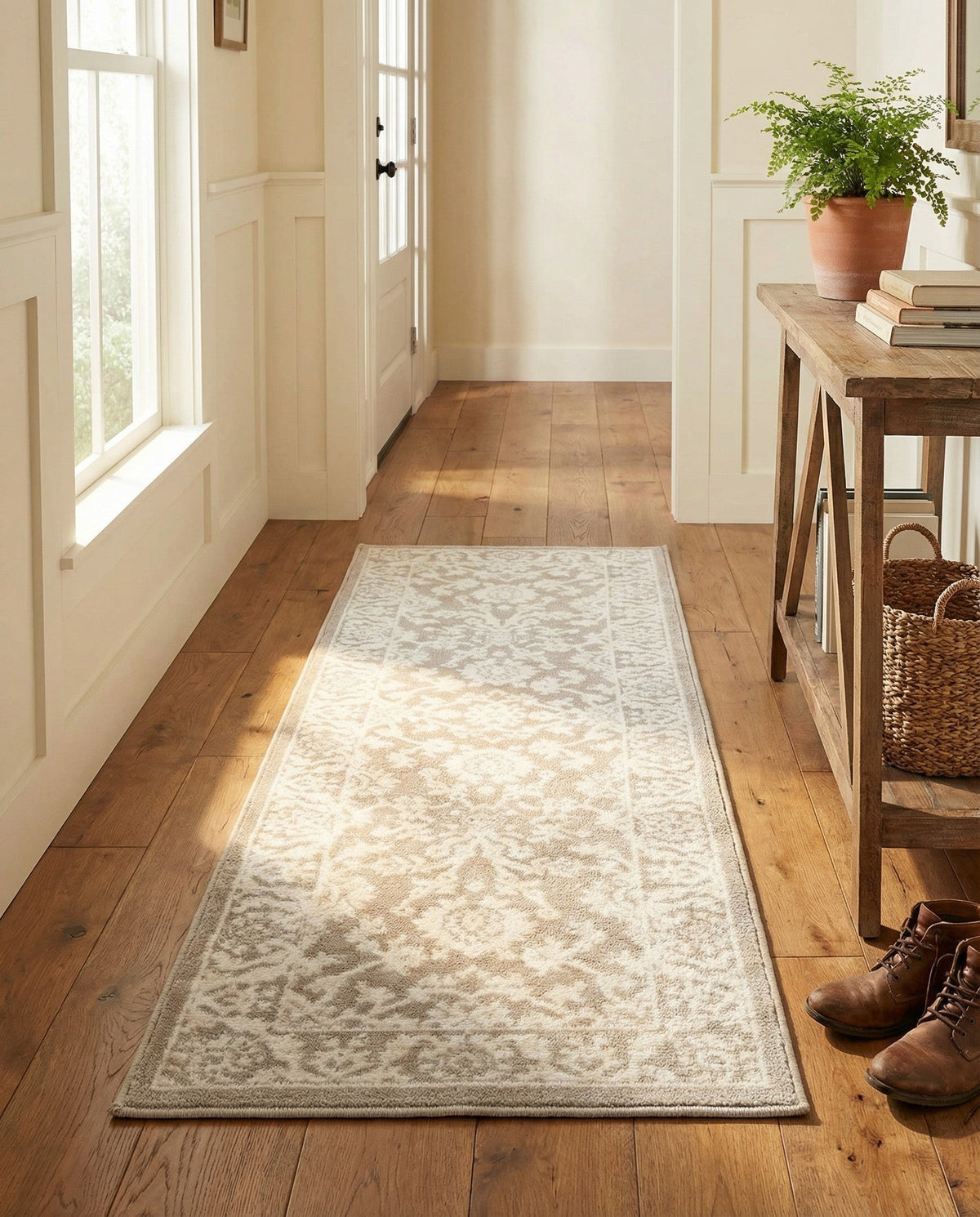 Savannah Elegance Collection Area Rug - Augusta (Light Gray) Runner Light Gray  lifestyle 85