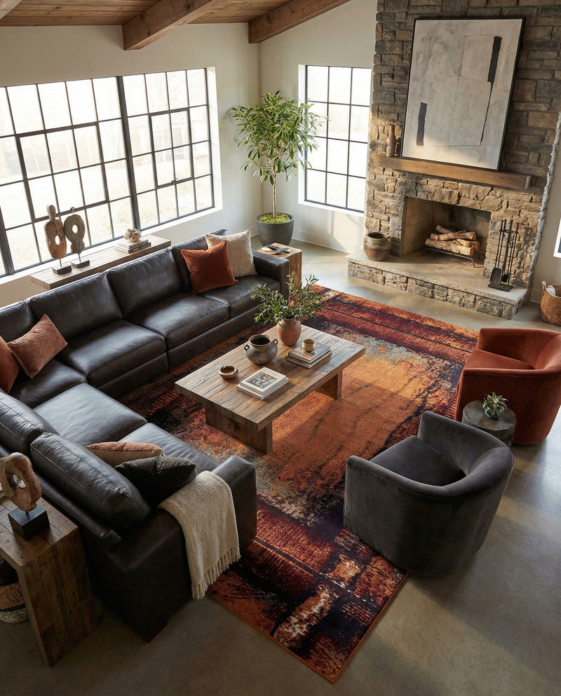 Marrakesh Elegance Collection Area Rug -  Sijilmasa Rectangle Orange  lifestyle 27
