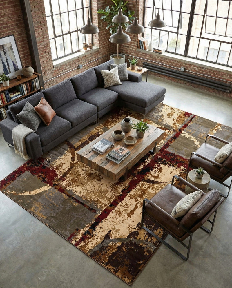 Bistro Lounge Collection Area Rug -  FlatWhite Rectangle Multi  lifestyle 10