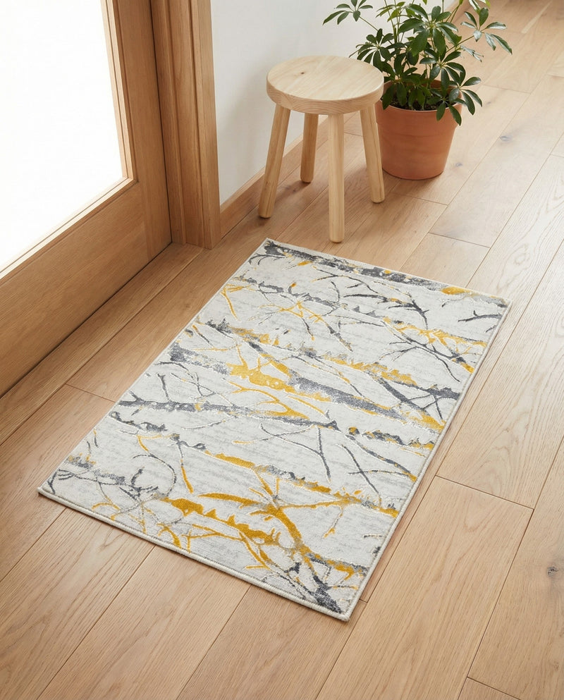 Bloomsbury Elegance Collection Area Rug -  Soho Rectangle Yellow and Gray  lifestyle 26