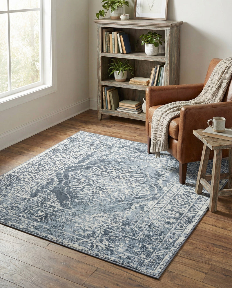 Cambridge Classics Collection Area Rug -  Magdalene (Blue) Square Blue  lifestyle 70
