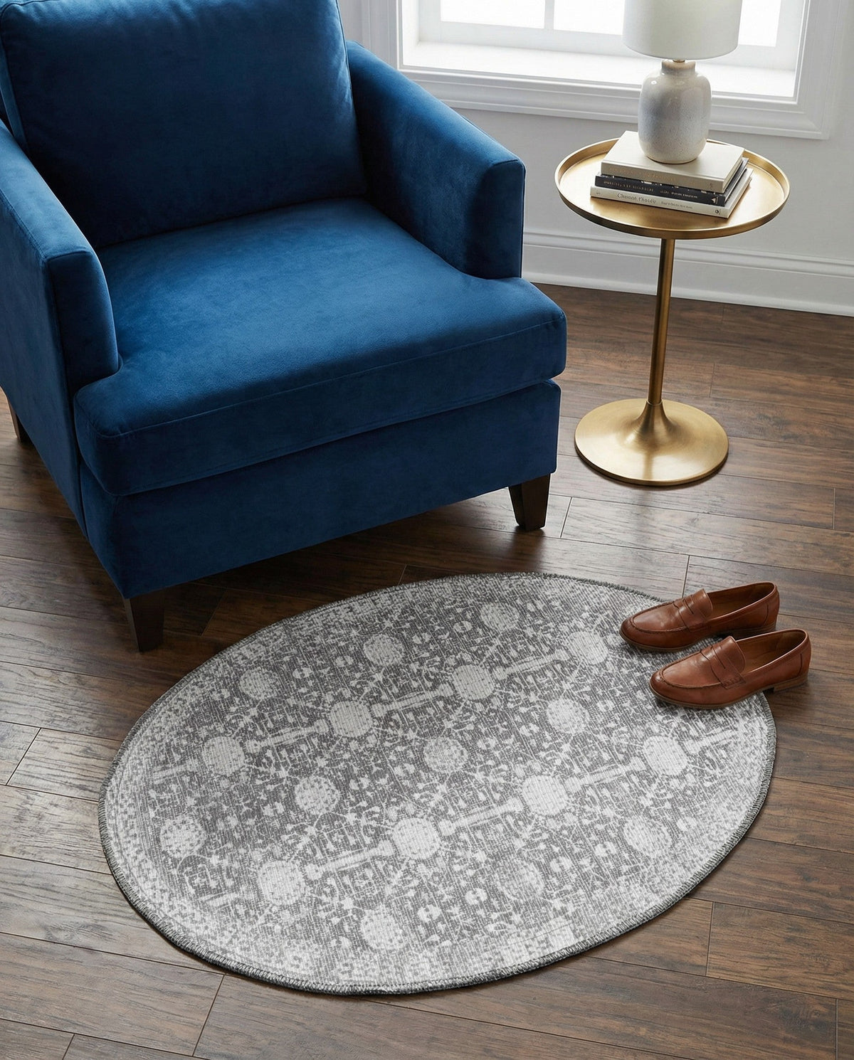 Heritage Elegance Collection Area Rug -  Chatsworth Oval Gray  lifestyle 122