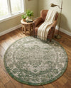 Savannah Soiree Collection Area Rug -  Everglade (Green) Round Green  lifestyle 75