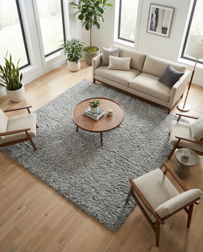 Eternal Plush Oasis Collection Area Rug -  Tranquility (Ash) Square Ash  lifestyle 38