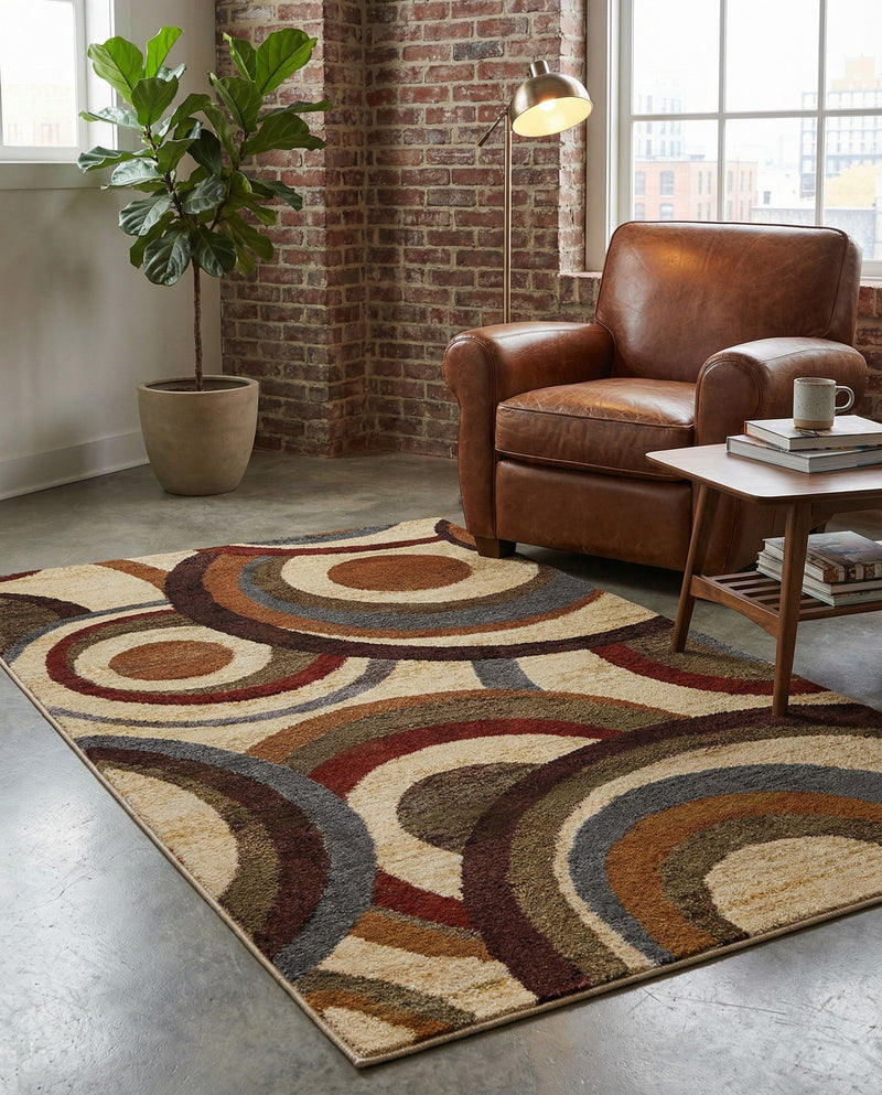 Bistro Lounge Collection Area Rug -  Macchiato Rectangle Beige  lifestyle 17