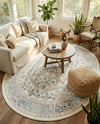 Adriana Terrace Collection Area Rug - Capri (Ivory) Oval Ivory  lifestyle 59