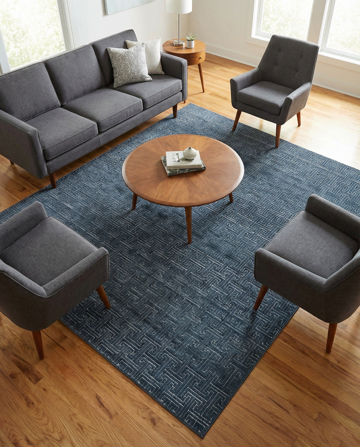 Metro Heights Collection Area Rug -  Hamilton Square Navy Blue  lifestyle 87