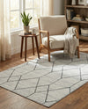 Garden Maze Retreat Collection Area Rug -  Greenbower Rectangle White  lifestyle 12
