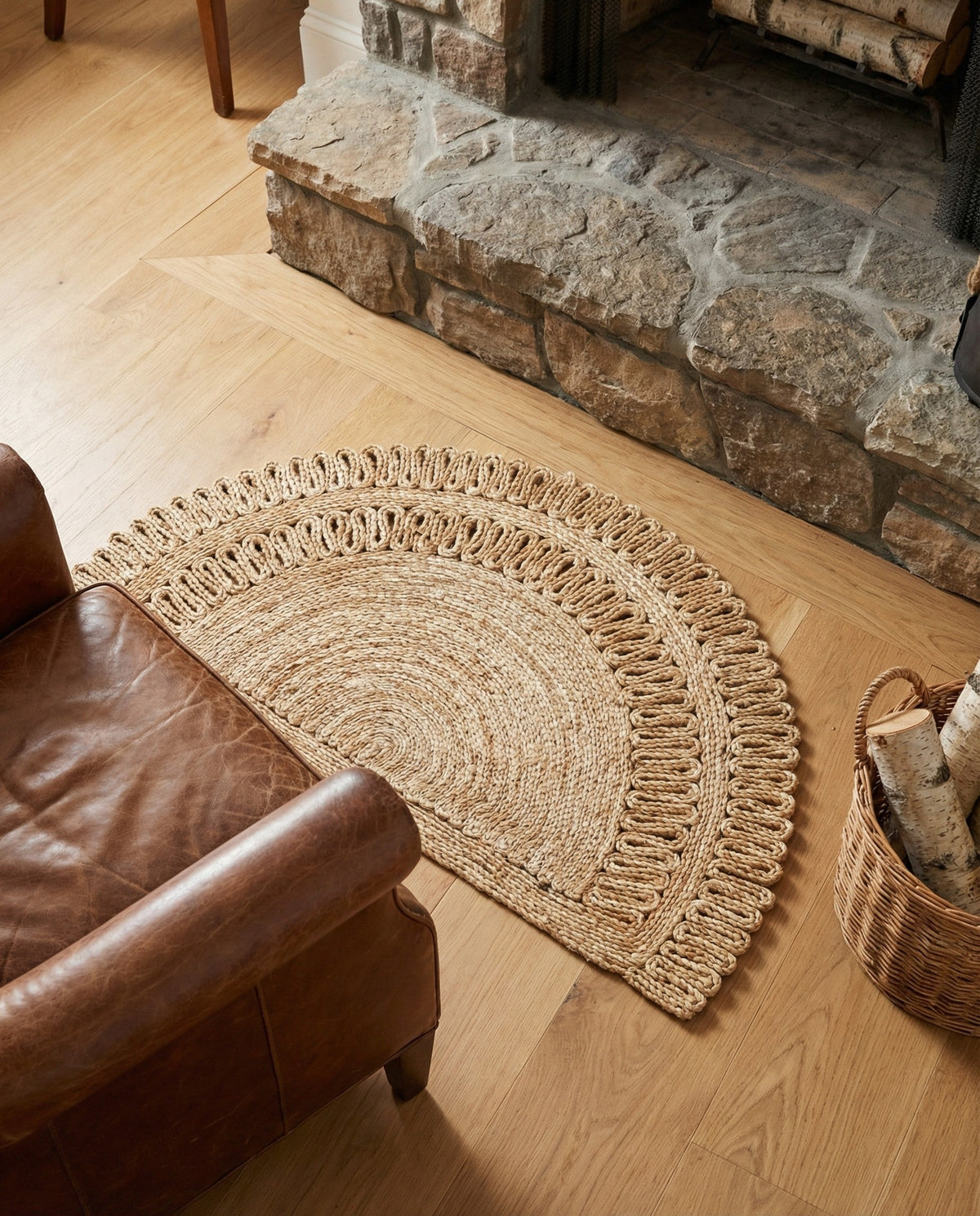 Woven Seaside Jute Collection Area Rug - Seaside Hearth Natural  lifestyle 29