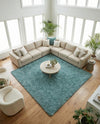 Eternal Plush Oasis Collection Area Rug -  Tranquility (Slate Blue) Square Slate Blue  lifestyle 56