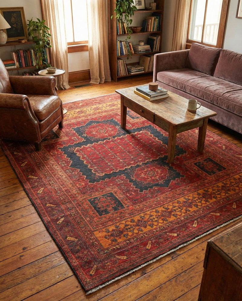 Bazaar Chic Collection Area Rug -  Taroudant Rectangle Rust Red  lifestyle 12