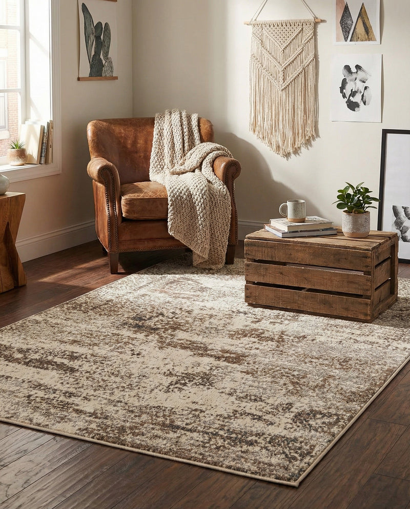 Gobi Sands Collection Area Rug -  Badain Rectangle Cream  lifestyle 19