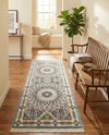 Persian Elegance Collection Area Rug -  Hamedan (Blue) Runner Blue  lifestyle 89