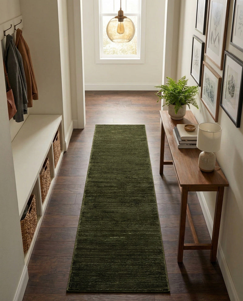 Bloomsbury Elegance Collection Area Rug -  Kensington (Green) Runner Green  lifestyle 74