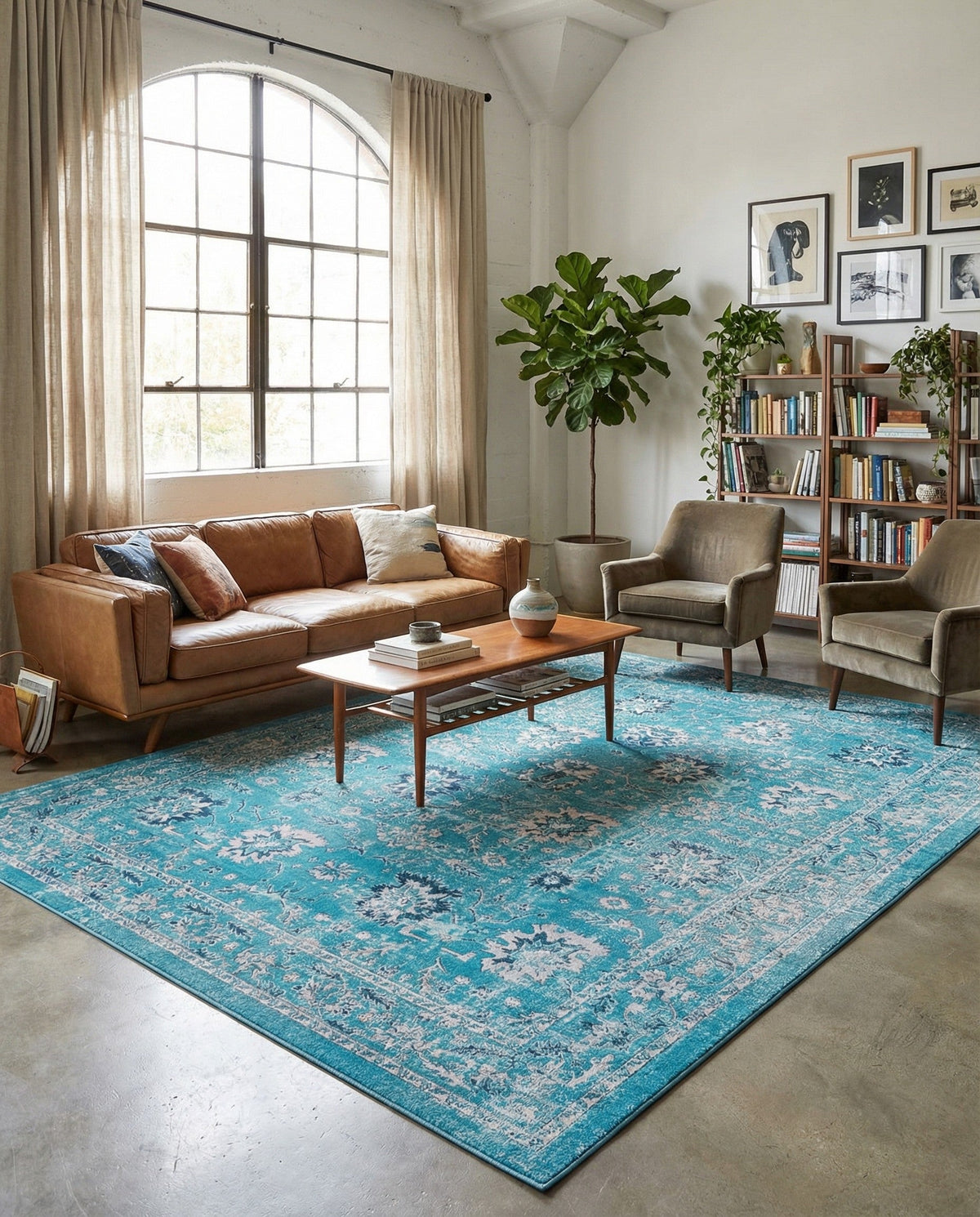Geneva Terrace Collection Area Rug -  Lausanne Rectangle Blue  lifestyle 32