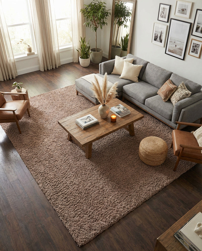 Eternal Plush Oasis Collection Area Rug -  Tranquility (Khaki) Rectangle Khaki  lifestyle 18