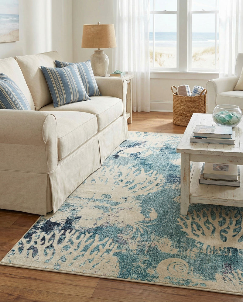 Sorrento Shores Collection Area Rug -  Vico Rectangle Light Blue  lifestyle 37
