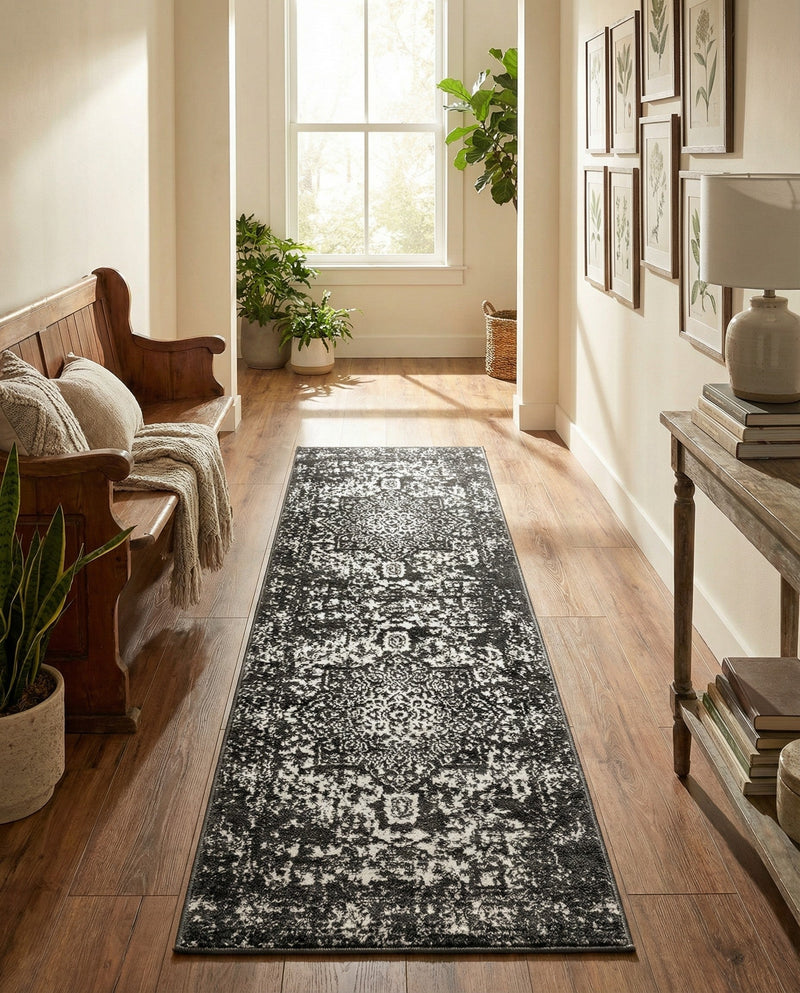 Georgetown Rugs Collection Area Rug - Dupont (Dark Gray) Runner Dark Gray  lifestyle 74