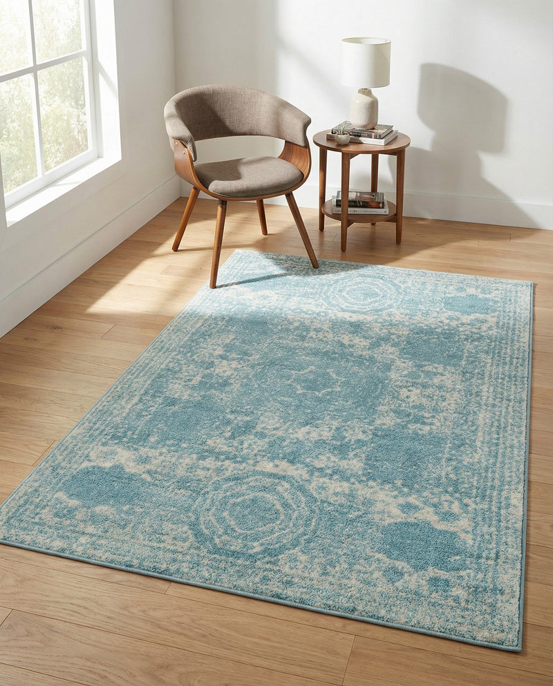 Dover Terrace Collection Area Rug -  Lagoon (Aqua) Rectangle Aqua  lifestyle 17