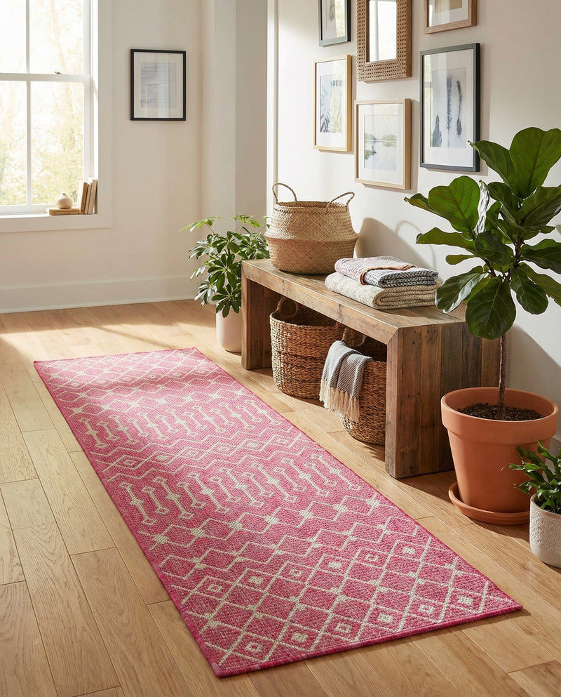 Savannah Pergola Collection Area Rug -  Pergola (Fuschia) Runner Fuschia  lifestyle 24