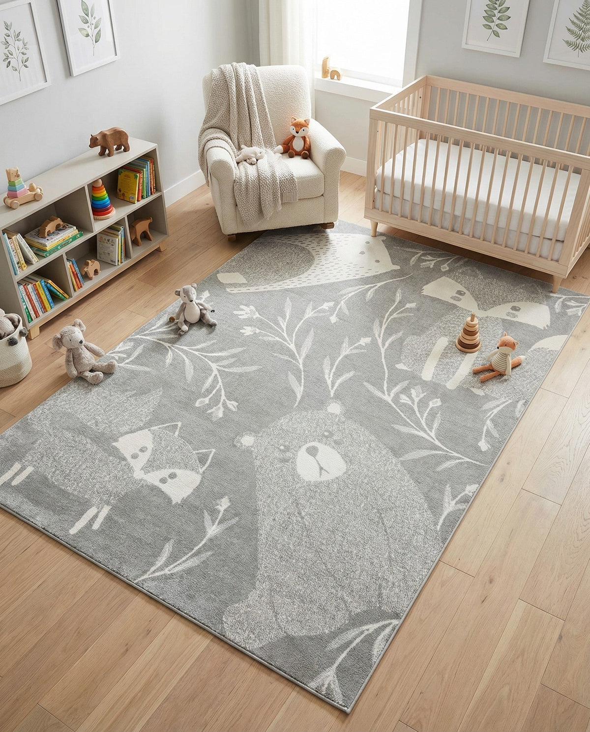 Wonder Tykes Collection Area Rug -  Quirky Rectangle Gray  lifestyle 40