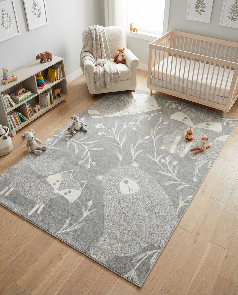 Wonder Tykes Collection Area Rug -  Quirky Rectangle Gray  lifestyle 40