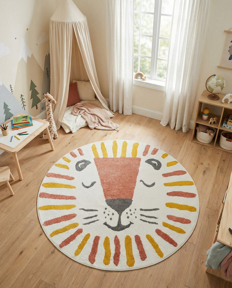 Wonder Tykes Collection Area Rug -  Mirage Round Ivory  lifestyle 11