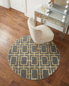 Hollywood Luxe Collection Area Rug -  Beverly (Gray Gold) Round Gray Gold  lifestyle 46